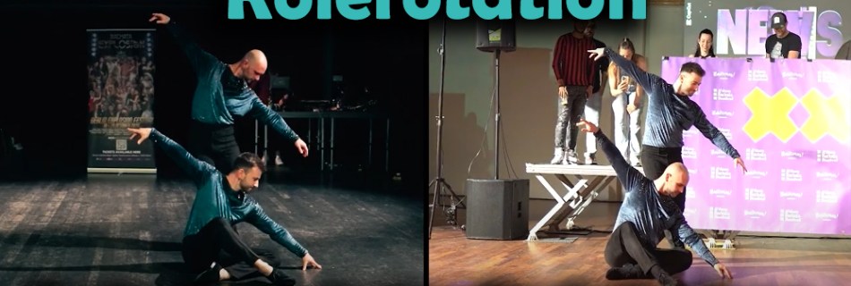 An Activist Stunt in the Professional Dance World of Partner Dances - Felipe y Tiago - Two men doing Role Rotation to the Rolerotation Bachata Show
