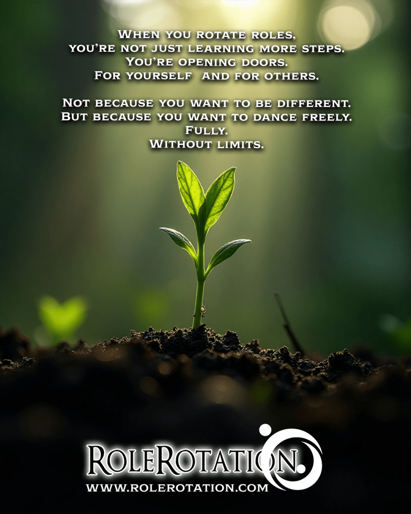 Why we rotate roles in social dances?